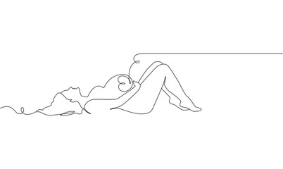 pregnant women in one continuous line drawing. vector eps 10