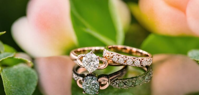 Jewelry. Wedding rings. Generative AI