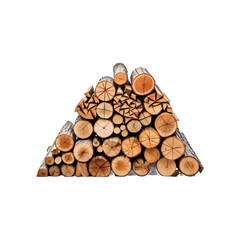 Pile of Cut Wood Logs Stacked, Firewood Storage for Winter, Different Sizes of Wooden Logs PNG Image