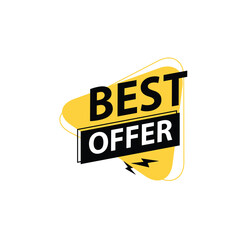 colorful best offer benner discount vector illustration
