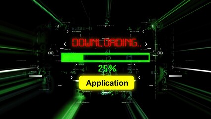 Application download progress bar on the screen