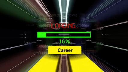 Career loading  progress bar on the screen