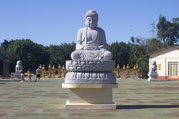 Statue in the buddhist temple Chen Tien or "templo budista" in portuguese, in the city of foz do iguaçu in brazil	

