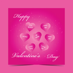 Creative vector gradient valentine's day social media square post template 