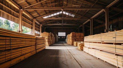 Fototapeta premium Industrial Wood Storage Facility