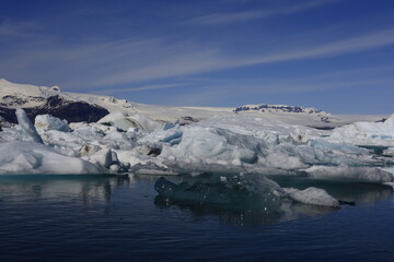 Jökulsárlón is a large glacial lake in southern part of Vatnajökull National Park, Iceland