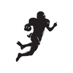 American Football player silhouette set vector illustration