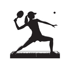 table tennis player pose vector Silhouette illustration