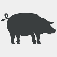 pig vector icon isolated on white background