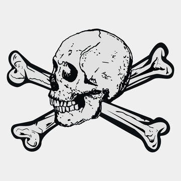 skull and crossbones vector icon isolated on white background