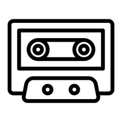 This is the Cassette icon from the Party and Celebration icon collection with an Outline style