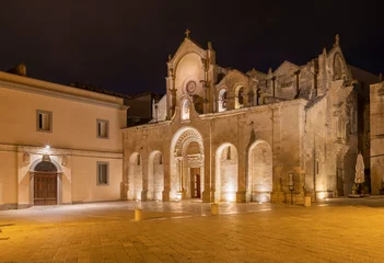 Fotobehang Matera - The gothic church Chiesa di San Giovanni Battista. © Renáta Sedmáková