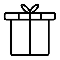 This is the Gift Box icon from the Party and Celebration icon collection with an Outline style