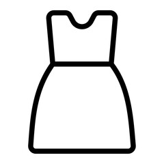 This is the Dress icon from the Party and Celebration icon collection with an Outline style