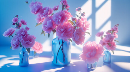 Romantic Pink Bouquet: Blossoms of Love Adorn Glass Vase. Delicate Petals Speak of Affection