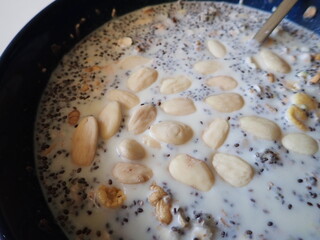 porridge oatmeal with chia seeds