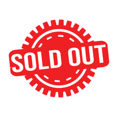 sold out Rubber stamp design. VECTOR ILLUSTRATION.