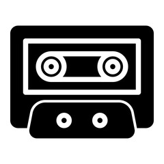 This is the Cassette icon from the Party and Celebration icon collection with an Solid style