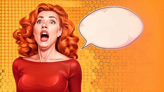 Woman With Red Hair and a Speech Bubble Generative AI
