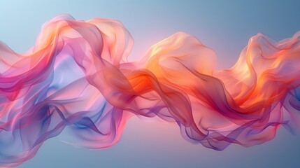 Fototapeta premium flowing ribbons in a gentle dance, using soft, harmonious colors against a minimalist background, to convey movement and tranquility