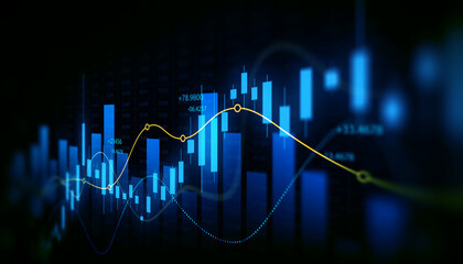 Stock market investment trading graph growth.Investment finance chart,stock market business and...