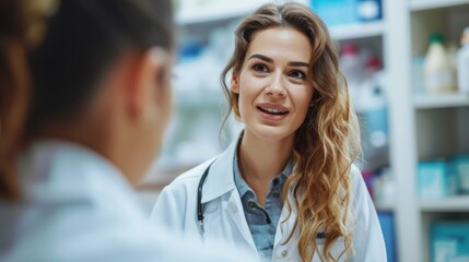 Fototapeta premium Scientists in White Lab Coats Discussing