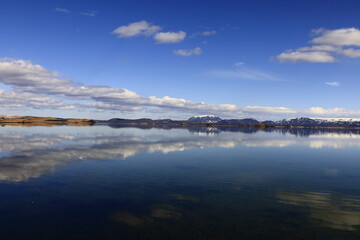 Mývatn is a shallow lake situated in an area of active volcanism in the north of Iceland, near Krafla volcano