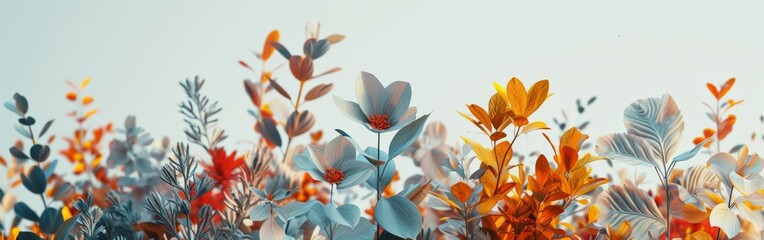 Floating Leaves in the Air - obrazy, fototapety, plakaty