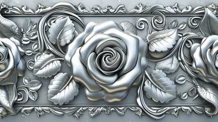 Metal Rose Adorns Wall