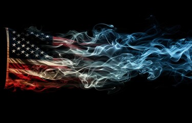 american flag in smoke Generative AI