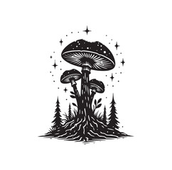 Mushroom icon vector illustration silhouette style