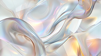 abstract minimalism with a realistic photograph featuring translucent organic amorphous flat shapes overlapping in iridescent layers, set against a pristine white background. SEAMLESS PATTERN.
