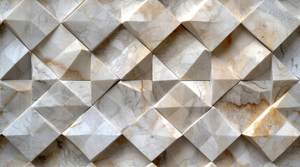 Wall Constructed With White Marble Blocks