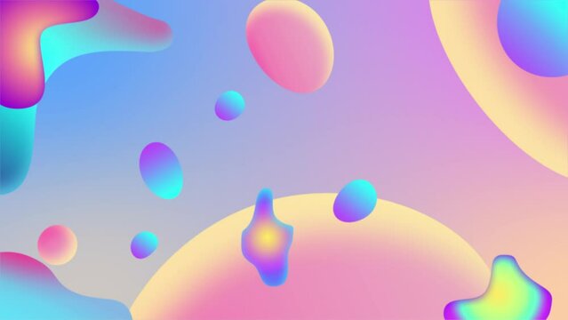 Abstract 3D blobs loop. Colorful metaballs morphing. Fluid move animation. Soft minimal motion background. 4k, 60fps.