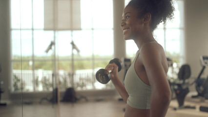 black woman exercising in fitness