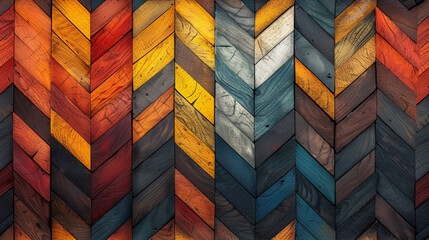 Multicolored Wooden Wall in Various Hues