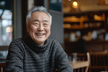 Portrait of a Japanese man in a good mood