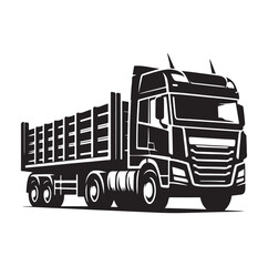 Truck vector icon illustration SILHOUETTE