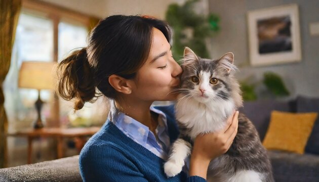 GATEIRA BEIJANDO UM GATO
