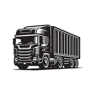 Truck vector icon illustration SILHOUETTE