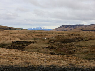 View on a valley in the Southern Region of iceland