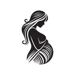 Pregnant woman vector silhouette vector illustration isolated on white background