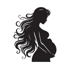 Pregnant woman vector silhouette vector illustration isolated on white background