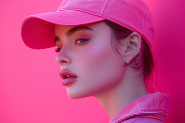 pink female fashion portrait