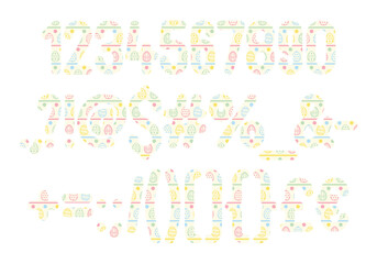 Versatile Collection of Pastel Eggs Numbers and Punctuation for Various Uses