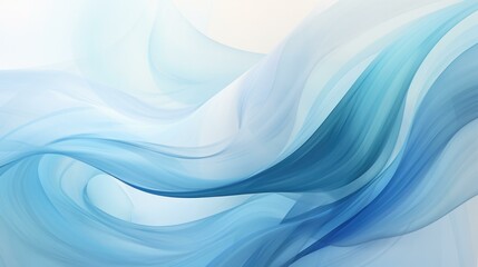 Blue abstract background with waves. Generative AI.