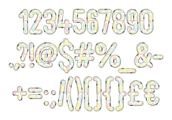 Versatile Collection of Pastel Eggs Numbers and Punctuation for Various Uses