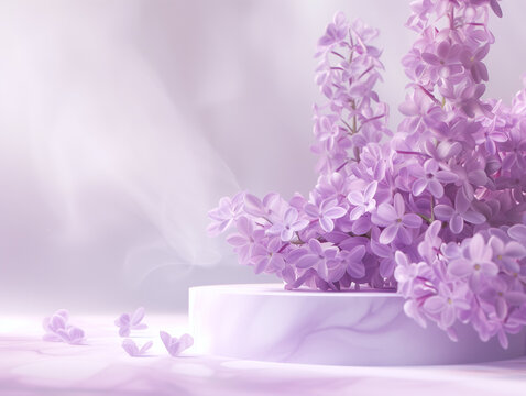Fleurs sur fond blanc : vision minimaliste d'un lilas