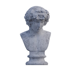 Antinous  statue, 3d renders, isolated, perfect for your design