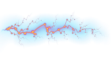 Electric discharge on a transparent background